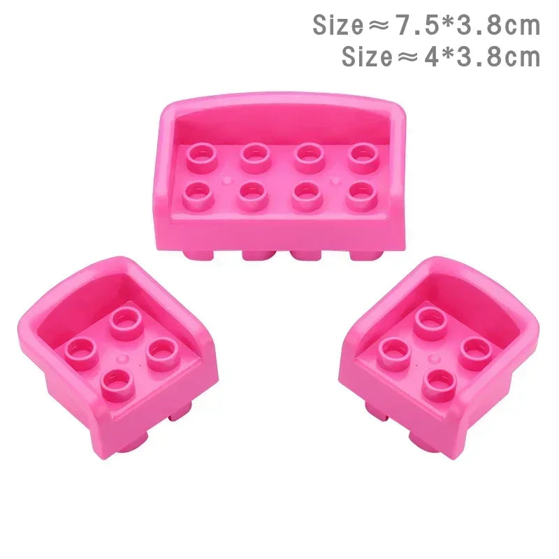 Big Size Building Blocks Compatible Large Bricks Figure Family House Bed Outdoor Camping Children Kids Educational Creative Toys