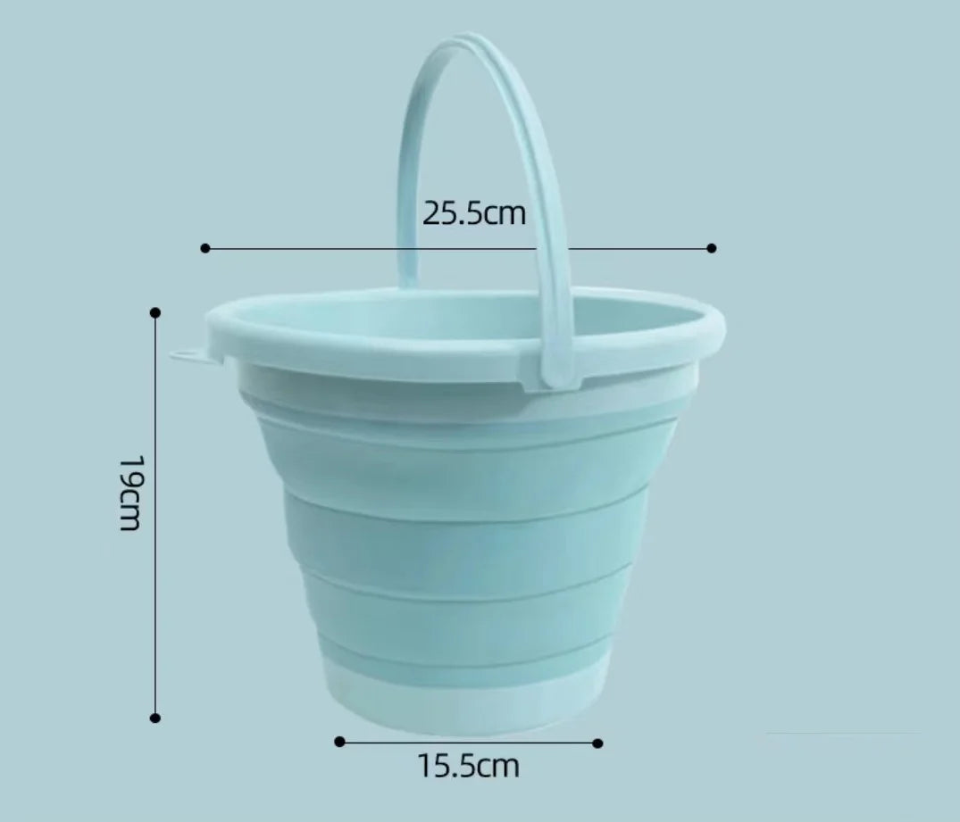 2L Portable Plastic Foldable Barrel Outdoor Beach Camp Travel Hike Fish Storage Bath Water Wash Bucket Collapsable Household Toy