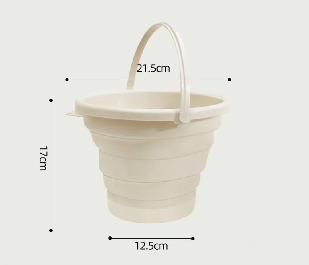 2L Portable Plastic Foldable Barrel Outdoor Beach Camp Travel Hike Fish Storage Bath Water Wash Bucket Collapsable Household Toy