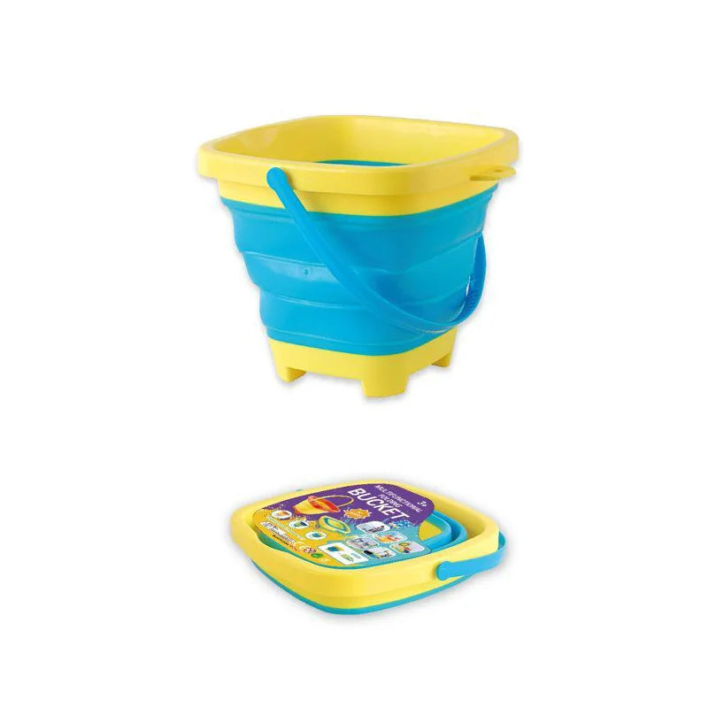 2L Portable Plastic Foldable Barrel Outdoor Beach Camp Travel Hike Fish Storage Bath Water Wash Bucket Collapsable Household Toy