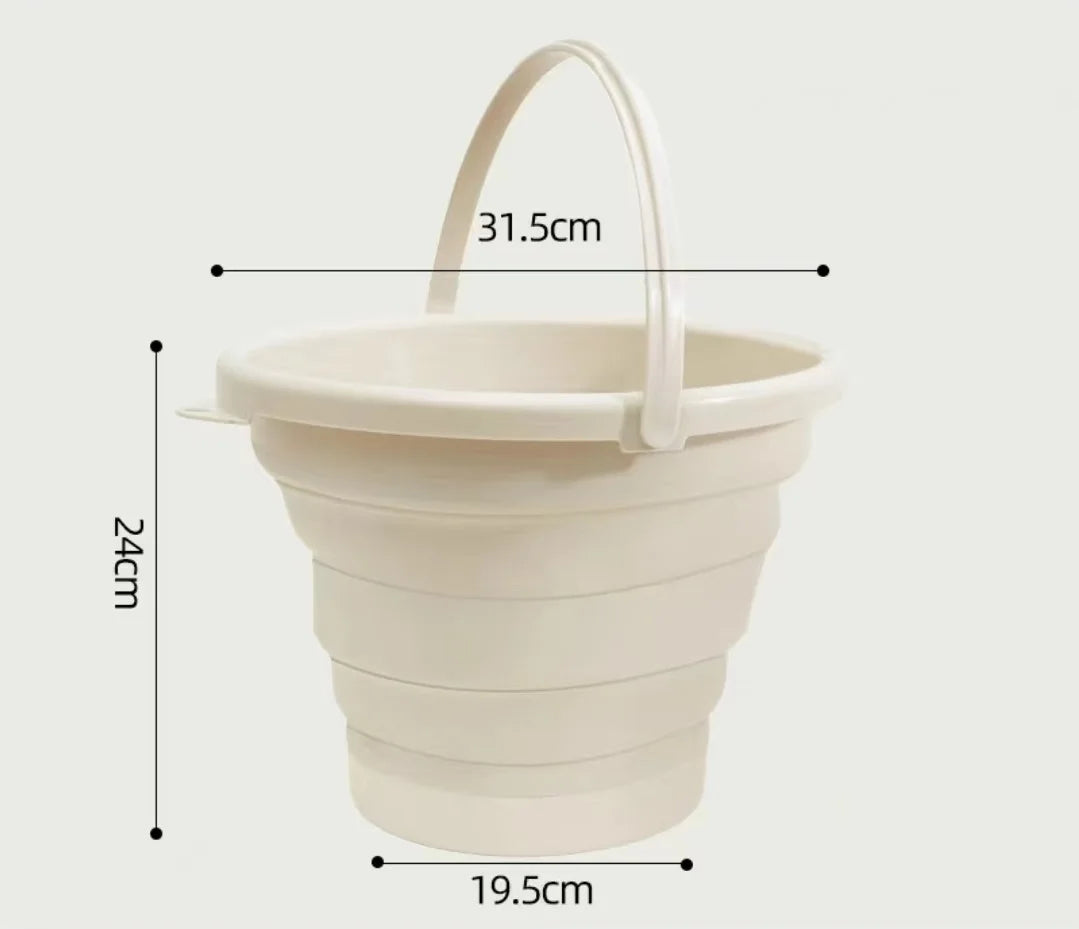 2L Portable Plastic Foldable Barrel Outdoor Beach Camp Travel Hike Fish Storage Bath Water Wash Bucket Collapsable Household Toy
