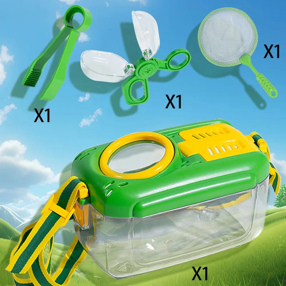 Students Vest Hat Outdoor Insect Exploration Explorer Costume with Magnifying Glass Outdoor Adventure Tools Camping Explorer Kit