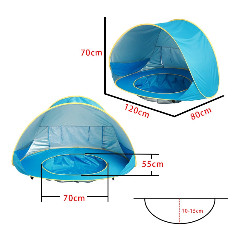 Baby beach tent Waterproof Sun Shelter UV-protecting Sunshelter with Pool Kid Outdoor Camping Sunshade Beach sunshelter UPF 50+