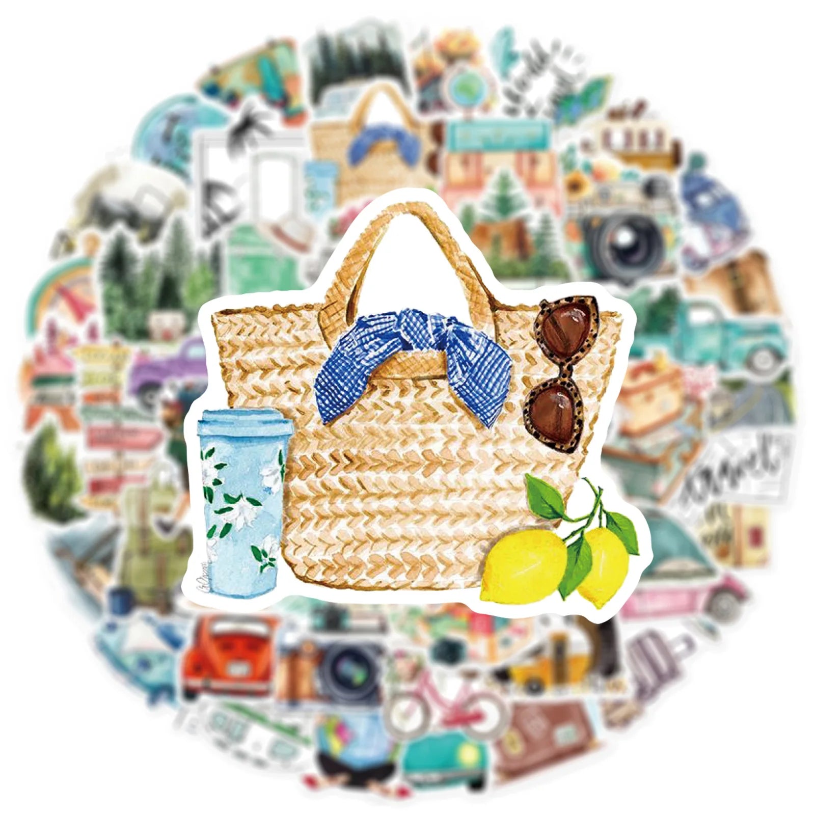 10/25/50pcs Outdoor Hiking Stickers Graffiti Camping for Phone Laptop Guitar Notebook Helmet Travel Luggage Skateboard Car DIY