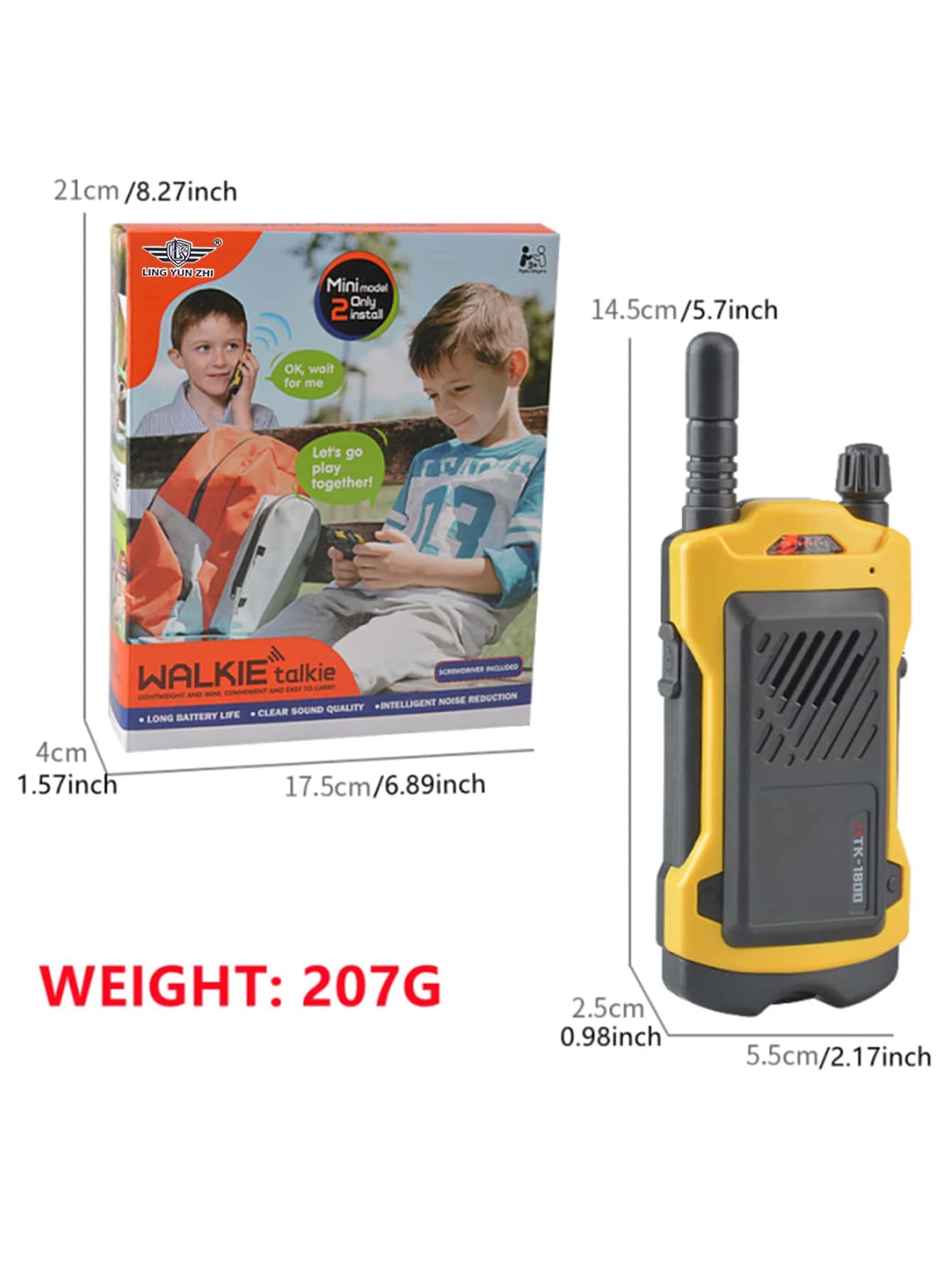 Walkie Talkies for Children, 2Pcs Mini Model Interphone for Kids Long Range Outdoor Hiking Camping 3-12 Years Old Toys