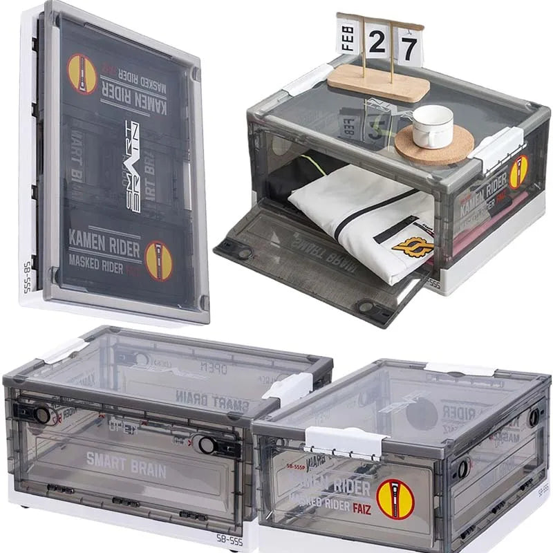 Kamen Rider 555 Camping Supply Box Plastic Transparent Storage Boxs Portable Storage Organizer Box for Jewelry Trinket Boxs New