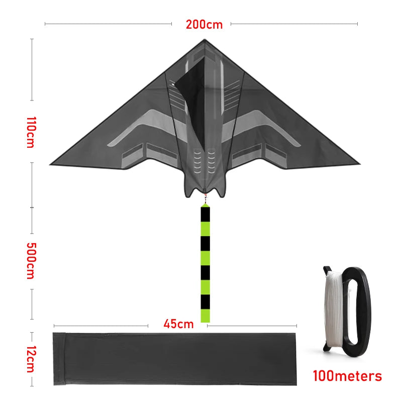 Yongjian 2m Aircraft Kite Delta Kite Suitable for outdoor camping with large adult kites Beach Camping Activities