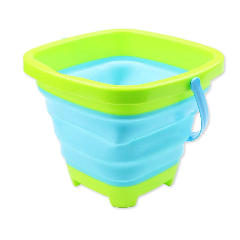 2L Portable Plastic Foldable Barrel Outdoor Beach Camp Travel Hike Fish Storage Bath Water Wash Bucket Collapsable Household Toy