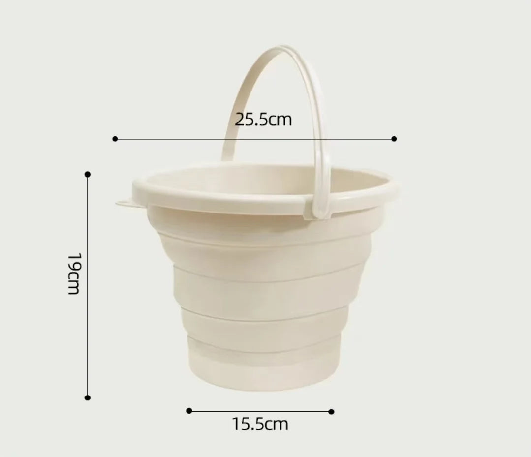 2L Portable Plastic Foldable Barrel Outdoor Beach Camp Travel Hike Fish Storage Bath Water Wash Bucket Collapsable Household Toy