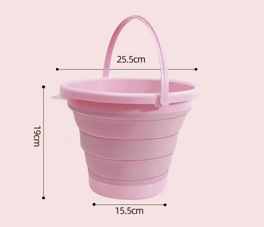 2L Portable Plastic Foldable Barrel Outdoor Beach Camp Travel Hike Fish Storage Bath Water Wash Bucket Collapsable Household Toy