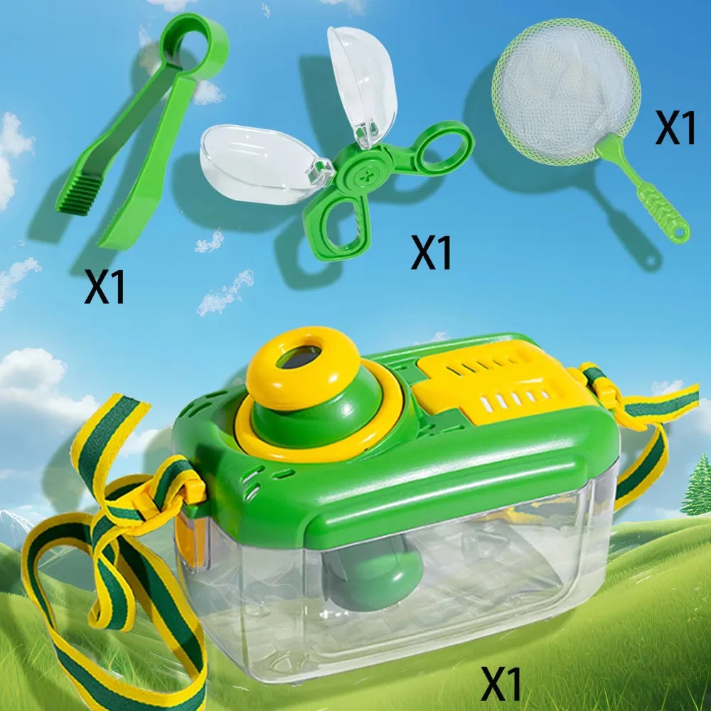 Students Vest Hat Outdoor Insect Exploration Explorer Costume with Magnifying Glass Outdoor Adventure Tools Camping Explorer Kit