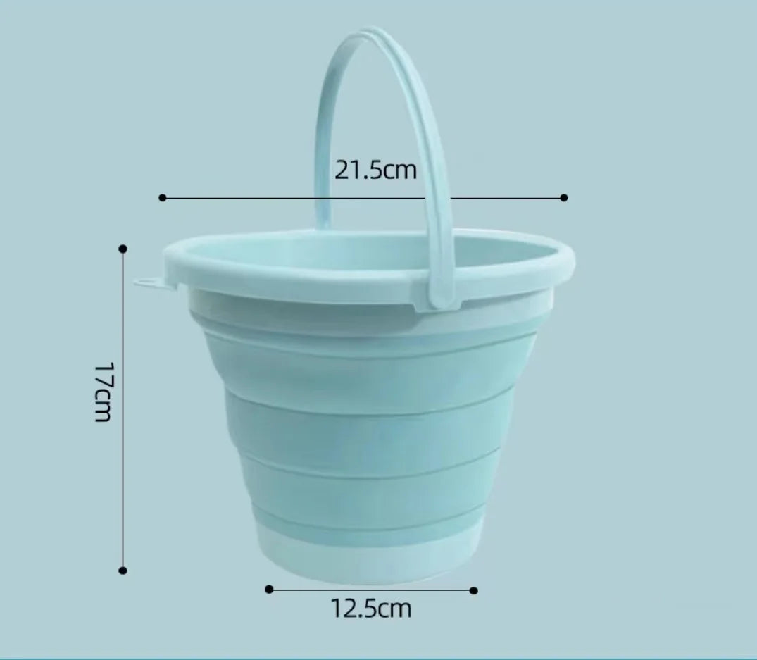 2L Portable Plastic Foldable Barrel Outdoor Beach Camp Travel Hike Fish Storage Bath Water Wash Bucket Collapsable Household Toy