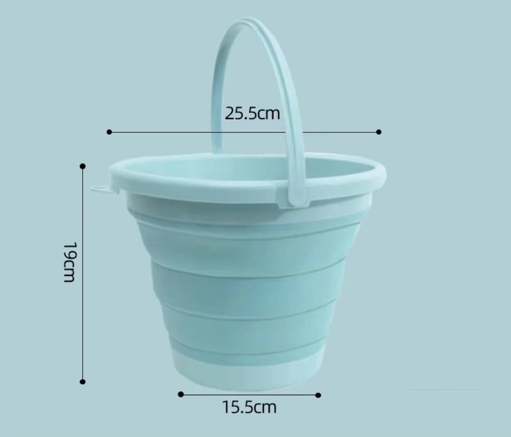 2L Portable Plastic Foldable Barrel Outdoor Beach Camp Travel Hike Fish Storage Bath Water Wash Bucket Collapsable Household Toy