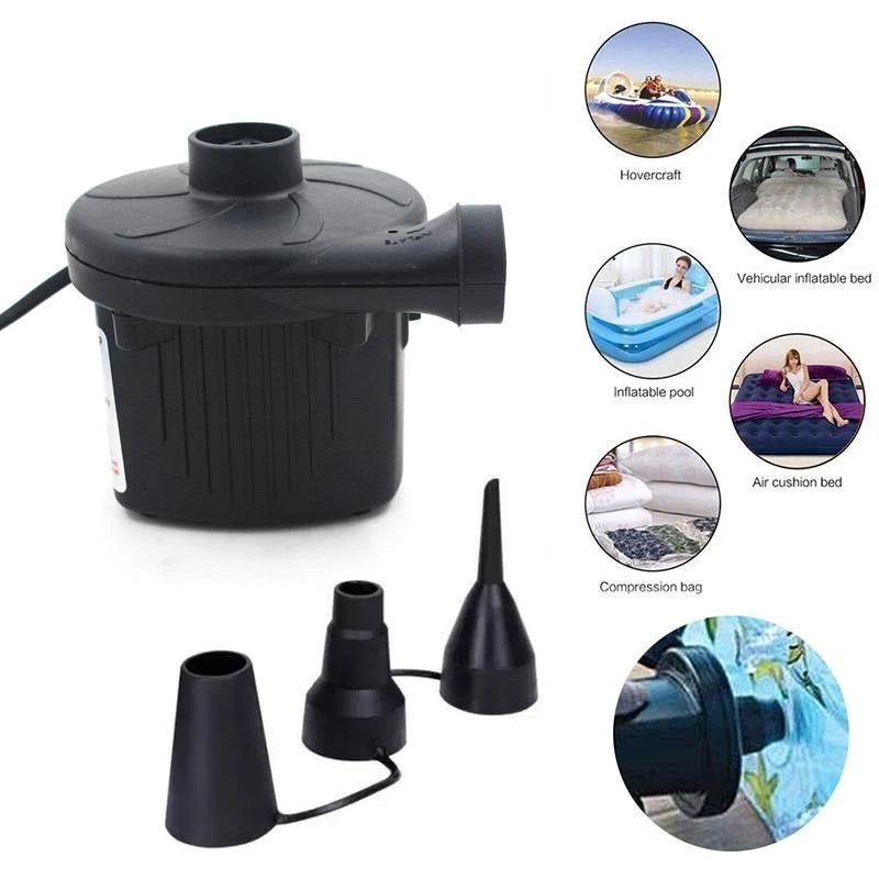 220V Electric Inflatable Pump Quick Air Filling Compressor With 3 Nozzles For Car Camping Life Buoy Boat Cushion Home Use