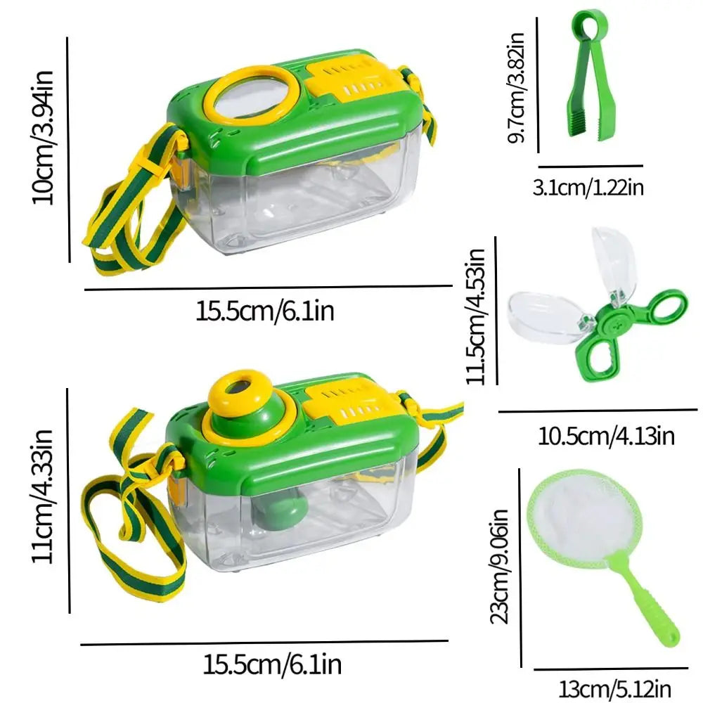 Students Vest Hat Outdoor Insect Exploration Explorer Costume with Magnifying Glass Outdoor Adventure Tools Camping Explorer Kit